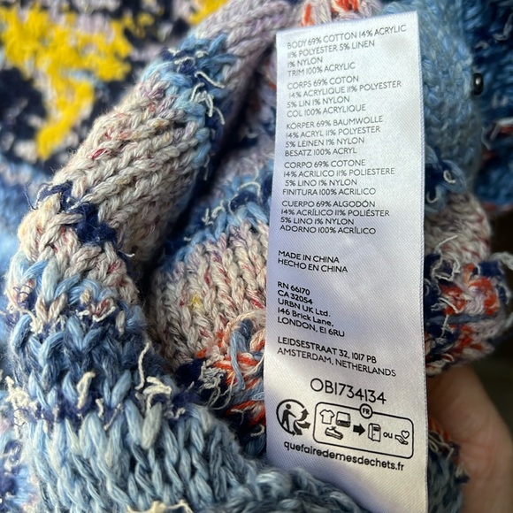 Anthropologie Pilcro Embroidered Earth Cardigan Sweater Iconic World ๐ EUC - Picture 15 of 16